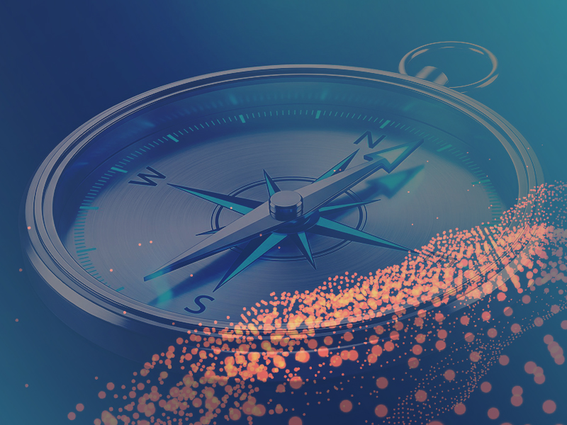clouderaroundtable futuristic compass illustration leading technological digital world