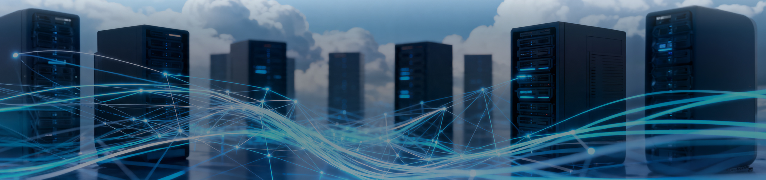 Cloud Server mit Datenströmen